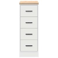 Garagekast 30x51x85 cm massief grenenhout wit - thumbnail