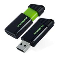 Integral Pulse USB 2.0 stick, 128 GB, zwart/geel - thumbnail