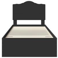 Bedframe met hoofdeinde met lade Zwart 75 x 190 cm Bewerkt hout - thumbnail