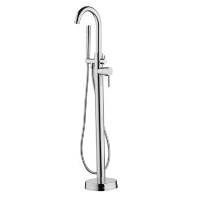 Badkraan Vrijstaand Xenz Duero Mengkraan Rond Chroom 1 Greeps met Handdouche