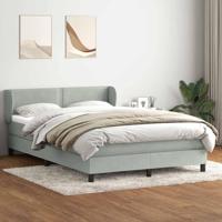Boxspring met matras fluweel lichtgrijs 160x220 cm - thumbnail