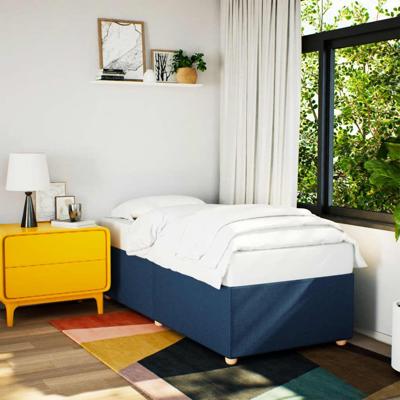 Bedframe zonder matras 90x200 cm stof blauw