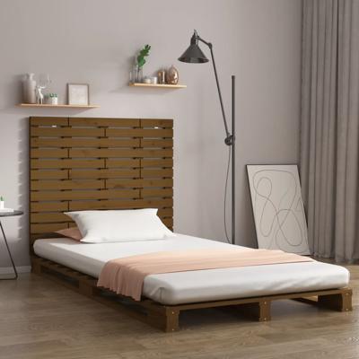 Hoofdbord wandmontage 146x3x91,5 cm grenenhout honingbruin
