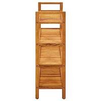 Schoenenrek met 4 schappen 100x27x80 cm massief eikenhout - thumbnail