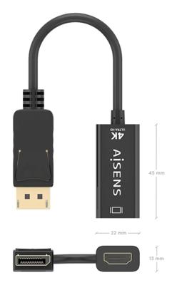 CONVERSOR AISENS DISPLAYPORT-M A HDMI-H 4K @60HZ 15 cm