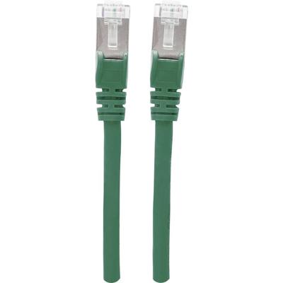 Intellinet 740784 RJ45 Netwerkkabel, patchkabel CAT 6A S/FTP 1.50 m Groen Folie afscherming, Afscherming gevlochten, Afgeschermd, Halogeenvrij 1 stuk(s)