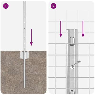 VidaXL Hek met paal zilver 0,6 x 50 m staal