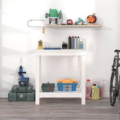 Werkbank 80x50x80 cm massief grenenhout wit