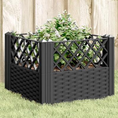 VidaXL Plantenbak met pinnen 43,5x43,5x43,5 cm polypropeen zwart VidaXL Plantenbak met pinnen 43,5x43,5x43,5 cm polypropeen zwart