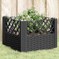 VidaXL Plantenbak met pinnen 43,5x43,5x43,5 cm polypropeen zwart - thumbnail