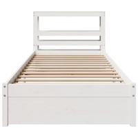 Bedframe met hoofdeinde zonder matras 90x190 cm wit - thumbnail