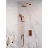 Inbouw Regendouche Set Brauer Copper Edition Gebogen Wanduitloop Ronde Hoofddouche 20 cm Met Glijstang en Handdouche 3 Standen Koper - thumbnail
