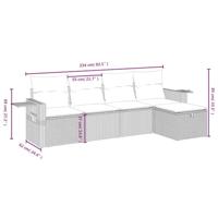 5-delige Loungeset met kussens poly rattan bruin - thumbnail