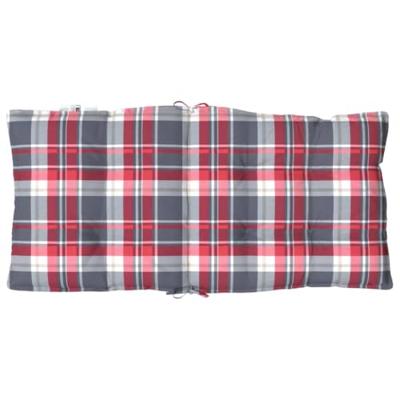 VidaXL Stoelkussens 4 st lage rug ruitpatroon oxford stof rood