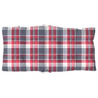 VidaXL Stoelkussens 4 st lage rug ruitpatroon oxford stof rood - thumbnail