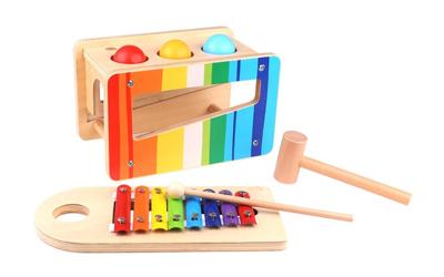 Tooky Toy Xylofoon Regenboog 29 X 14 X 20,5 Cm Hout 6-delig