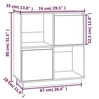 Dressoir 74x35x80 cm massief grenenhout honingbruin - thumbnail