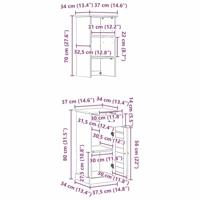 Badkamermeubelset VIGO 2 pcs Bruin en wit 37 x 34 x 150 cm - thumbnail