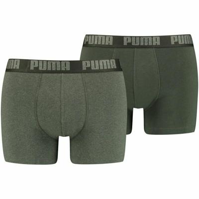 Heren Boxer Shorts Puma Basic 2 Onderdelen Donkergroen - Maat: XL
