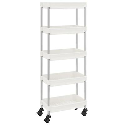 VidaXL Keukentrolley 5-laags 42x29x128 cm ijzer en abs wit