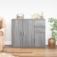 Dressoir 91x29,5x75 cm bewerkt hout grijs sonoma eikenkleurig - thumbnail