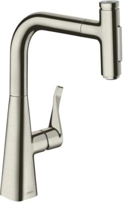 Hansgrohe Metris Select M71 M7117-H240 ééngreeps keukenmengkraan met uittrekbare vuistdouche, rvs look Hansgrohe Metris Select M71 M7117-H240 ééngreeps keukenmengkraan met uittrekbare vuistdouche, rvs look