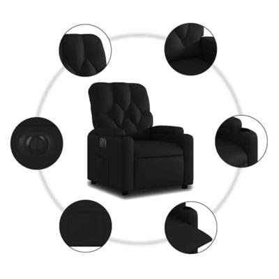 Fauteuil elektrisch verstelbaar kunstleer zwart