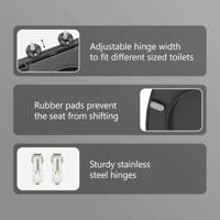 VidaXL Toiletzitting antraciet 47 x 37 x 4 cm duroplast - thumbnail