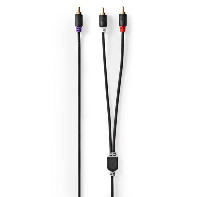 Nedis CABW24000AT30 Subwoofer-kabel Rca Male 2x Rca Male Verguld 3.00 M Rond 4.0 Mm Antraciet Doos - thumbnail
