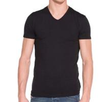 Garage Bodyfit T-shirt V-neck Basic T-shirts Black - thumbnail
