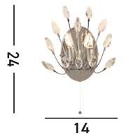 Searchlight WandlampPeacock Kristal - 86012-2CC - thumbnail