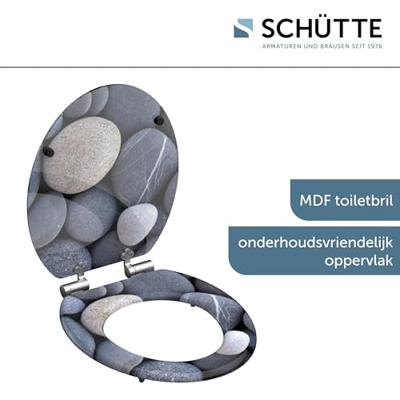 MDF WC-bril GREY STONE met soft-close lange levensduur: extreem onbreekbaar en krasbestendig comfort en functie: geruisloos sluiten dankzij de automatische valrem eenvoudig schoon te maken dankz