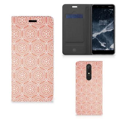Nokia 5.1 (2018) | Hoesje met Magneet | Pattern Orange Nokia 5.1 (2018) | Hoesje met Magneet | Pattern Orange