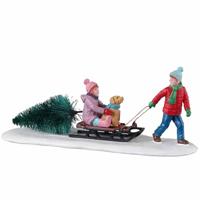 Lemax bringing home our tree kerstdorp tafereel Vail Village 2023 - thumbnail