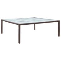 Tuintafel 200x200x74 cm poly rattan bruin - thumbnail