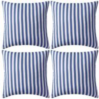 VidaXL Buitenkussens 45x45 cm gestreept marineblauw 4 st - thumbnail