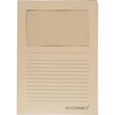 Q-CONNECT L-map met venster, 120 g/m², A4, pak van 100 stuks, kraft