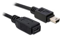 Delock 82667 USB-kabel USB-mini-B stekker, USB-mini-B bus 1.00 m Zwart - thumbnail