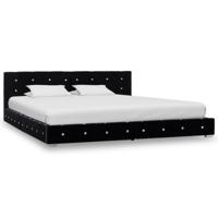 vidaXL Bedframe fluweel zwart 160x200 cm - thumbnail