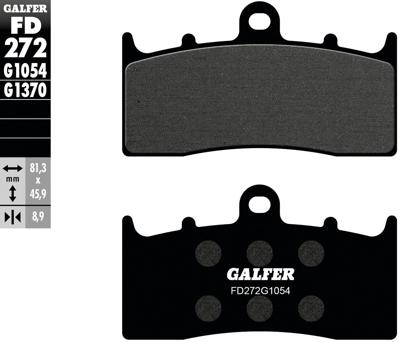 GALFER remblokken "fd272" brake pad fd272 g1054 organic standard