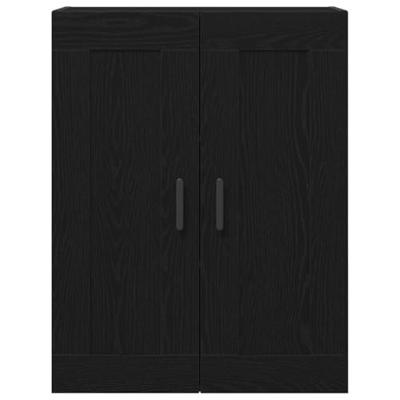 Wandkast Zwart Eiken 69,5 x 34 x 90 cm Bewerkt hout