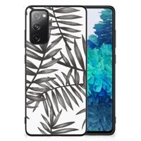 Samsung Galaxy S20 FE Bloemen Hoesje Leaves Grey - thumbnail