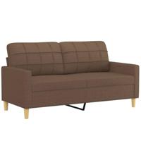 2-delige Loungeset met kussens stof bruin - thumbnail
