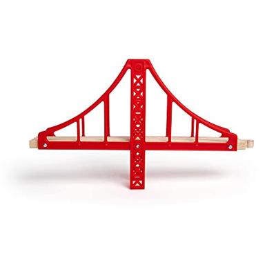 Bigjigs houten rails - dubbele hangbrug, 7dlg.