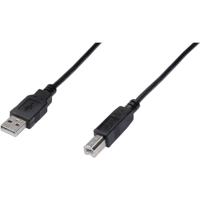Digitus AK-300102-030-S USB-kabel USB 2.0 USB-A stekker, USB-B stekker 3.00 m Zwart - thumbnail