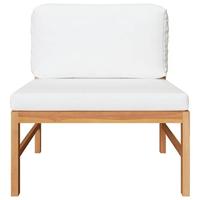 2-delige Loungeset met crmekleurige kussens teakhout - thumbnail