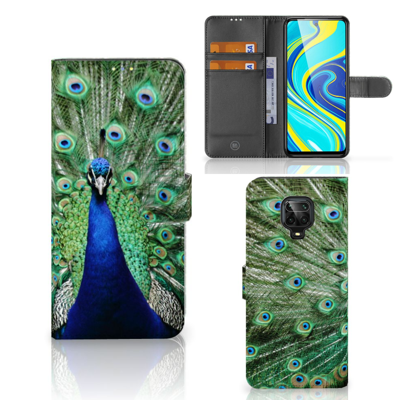 Xiaomi Redmi Note 9 Pro | Note 9S | Telefoonhoesje | Met pasjeshouder | Pauw