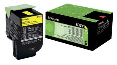 Lexmark Return Program toner 802, 1.000 pagina&apos;s, OEM 80C20Y0, geel