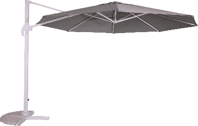 Zweefparasol Virgo 350 cm wit frame steengrijs Zweefparasol Virgo 350 cm wit frame steengrijs
