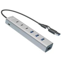 i-tec CAHUBMETAL7 CAHUBMETAL7 USB-hub 4 + 3 poorten USB-A, USB-C USB 3.1 Gen1 5 GBit/s Grijs - thumbnail